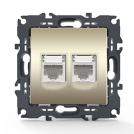 ACA LIGHTING - Двойна Интернет розетка 2xRJ45 CAT6 PRIME Шампанско мат 1000113304