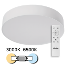 ULTRALUX - SPL2B72RC LED dimmable CCT ceiling lamp with remote control, white, max. 72W, 3000K-6500К, 220-240V AC