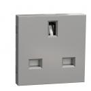 SCHNEIDER ELECTRIC - NU304530 british Socket Outlet aluminium with child protection 2P+E 15A 250V New Unica connection with screws