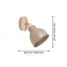 EGLO - Спот ARRECIFE Ø:145mm E27 1X28W пясъчен/дърво - 900711 (2)