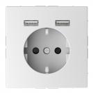 SCHNEIDER ELECTRIC - MTN2366-6035 Механизъм контакт шуко 16А + 2хUSB charger 2400mA с лицев панел лотус System Design