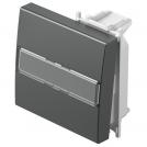 TEM - TM13ATIL Face plate switch/button 2M with label, color Anthracite, Modul