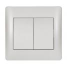 ELMARK - 11041 - TWO BUTTONS ONE WAY SWITCH WHITE METALLIC RHYME