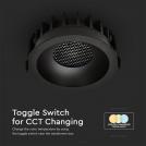 V-TAC - 12W LED Луна Bridgelux със смяна на цветната топлина  Черен Ринг + Черна Основа SKU: 23671 (5)