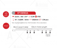 ACA LIGHTING - 10 LED плетени златни топки, топло бяла светлина 0.2W,с батерии 2xAA / LR6 1.5V, вътрешна употреба IP20 XP10WW2A (2)