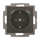 ABB - Socket 2P+E 16A + 2хUSB type A 2.4A 12W black  2CKA002011A6288