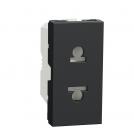 SCHNEIDER ELECTRIC - NU302154 Euroamerican Socket Outlet antracite with child protection 2P 16A 250V New Unica connection with screws