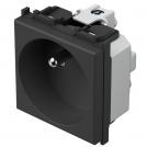 TEM - VM40SB Socket French standard 2P+E 16A 2M, color Black matt, Modul