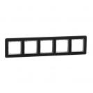 SCHNEIDER ELECTRIC - SDD362805 Sedna Elements - horizontal 5-gang frame - smoked glass