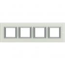 BTICINO - HA4802M4HVSW rectangular cover plate 4х2modules-Whice glass
