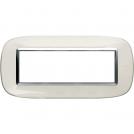 BTICINO - HB4806DB Elliptical cover plate 6modules - white liquid