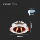 V-TAC - GU10 Fitting Round White Frame with Rose Gold Reflector SKU: 6649 (2)