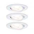 PAULMANN - 93431 LED recessed light Nova basic set pivoting round 84mm 50°✴GU10 3x6.5W⚡3x460lm⚡230V⚡2700K✴white matt