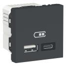 SCHNEIDER ELECTRIC - NU301854 USB Type A + Type C 5V 2.4A antracite