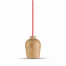 V-TAC - 3723 VT-7778 WOODEN PENDANT LIGHT -RED WIRE