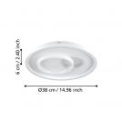 EGLO - LED Плафон TIRIOLO Ø:380mm 14W 1800lm 4000K бяло/сребърно - 901246 (1)