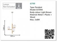 TKLighting - PENDANT ESTERA 3XG9 3x8W LIGHT/BROWN 6799 (1)