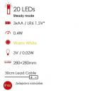 ACA LIGHTING - XSTARDWW282A  LED ДЕКОРАТИВНА ЛАМПА  0.4W, с батерии, топла бяла светлина, външно приложение IP44 (2)