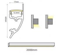 ACA LIGHTING - HID ALUMINUM PROFILE P62NU WITH OPAL PC DIFFUSER 2m/pc  (5)