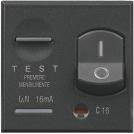 BTICINO - Salvavita residual current device 2P with 1P protected Idn 10mA - 16A 230 Vac Icn= 3 kA - anthracite  HS4305/16