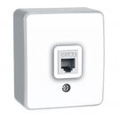 ACA LIGHTING - Интернет розетка 1xRJ45 CAT6 за външен монтаж MURATA Бял 1000223201