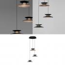 NOVA LUCE - Dimmable Pendant Light  Ø42, Н:161 cm.   9416950  MORFI ⚡ LED 15W ⚡ 480Lm ⚡ 3000K ⚡ 230V ⚡ IP20 ✴ Sandy Black Metal/Gold Acrylic