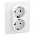 LEGRAND - Socket SCHUKO DOUBLE with child protection monoblock white Niloe New NP3130WH