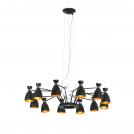 FARO - RETRO Black and copper pendant lamp 12L 20048