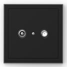 COmmel - Socket TV+SAT end 1 dB color Black matt Adria C043-622