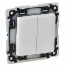 LEGRAND - 7 521 55 2-gang one-way switch Valena Life - 10 AX - 250 V~ - IP44 - white