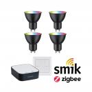 PAULMANN - 5191  Starter set Zigbee 3.0 Smart Home smik Gateway + LED reflector GU10 RGBW + switch ✴ Matte black