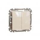 SCHNEIDER ELECTRIC - SDD112118 Sedna Design & Elements -Double 1pole push button - 10AX 250V without frame beige