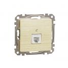 SCHNEIDER ELECTRIC - SDD180491 Sedna Design & Elements -  Telephone outlet CAT 3 UTP, RJ11, birch