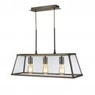 SEARCHLIGHT -  4613-3AB Voyager 3 Light Lantern Bar Fitting, Antique Brass, Glass Panels 