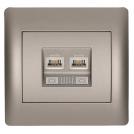ELMARK - 11744 - PHONE SOCKET (DOUBLE) GREY METALLIC RHYME