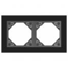 EFAPEL - DOUBLE FRAME BLACK GLASS/GREY 90920 TES LOGUS 90 Crystal
