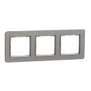 SCHNEIDER ELECTRIC - SDD370803 Sedna Elements - horizontal 3-gang frame - scrached aluminium