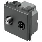 TEM - KM25AT Socket TV+SAT terminal 1dB 2M, color Anthracite, Modul