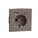 SCHNEIDER ELECTRIC - MTN2367-6052 USB charger A+C 3A + socket-outlet - mocca (1)