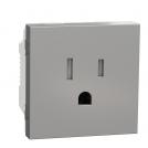 SCHNEIDER ELECTRIC - NU302830 american Socket Outlet aluminium with child protection 2P+E 15A 127V New Unica connection with screws