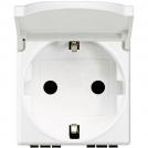 BTICINO - N4141PW Socket 2P+T 16A 250 Vac with earth lateral contacts