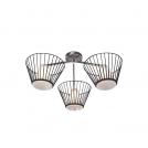 ACA LIGHTING - Плафон Ø610xH280mm.  C014103SB  PULSE ⚡ G9 ⚡ 3Χ40W ✴ Метал в черно и никел/Стъкло в бяло