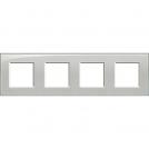 BTICINO - LNA4802M4KG Square cover plate 4х2modules -Cold grey -technopolymer