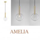 NOVA LUCE - Пендел  Д:20, В:190.5 см.    9028831   AMELIA ⚡ LED G9 ⚡ 1x5W ⚡ 230V ⚡ IP20 ✴ Пясъчно злато/Прозрачно стъкло 