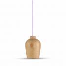 V-TAC - 3724 VT-7778 WOODEN PENDANT LIGHT -PURPLE WIRE