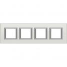 BTICINO - HA4802M4HSAN rectangular cover plate 4х2modules-matt silver-metal