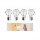 PAULMANN - LED Крушки 4бр.   5083   Filament 230V 3-Step-Dim LED Bulb ⚡ E27 ⚡ 4x470lm ⚡ 4x5W ⚡ 2700K dimmable ✴ Прозрачен 