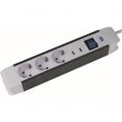 AS SCHWABE - Power strip with protection and blue button black 3 sockets 1.5 meters / 1.5mm2 18663