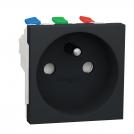 SCHNEIDER ELECTRIC - NU305954 Socket Outlet antracite with child protection french standard 2P+T FR 90° New Unica