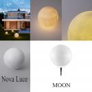 NOVA LUCE - Garden sphere with spike Ø40, H:40 cm.   9186716  MOON ⚡ LED E27 ⚡ 1x12W ⚡ 100-240V ⚡ IP65 ✴ White Fiber Resign
